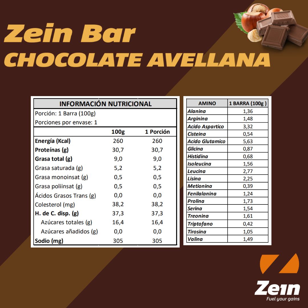 BOX DE 12 BARRAS DE PROTEINA 100GR - ZEIN BAR